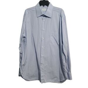Ermenegildo Zegna Blue Gingham Regular Shirt Size 44
